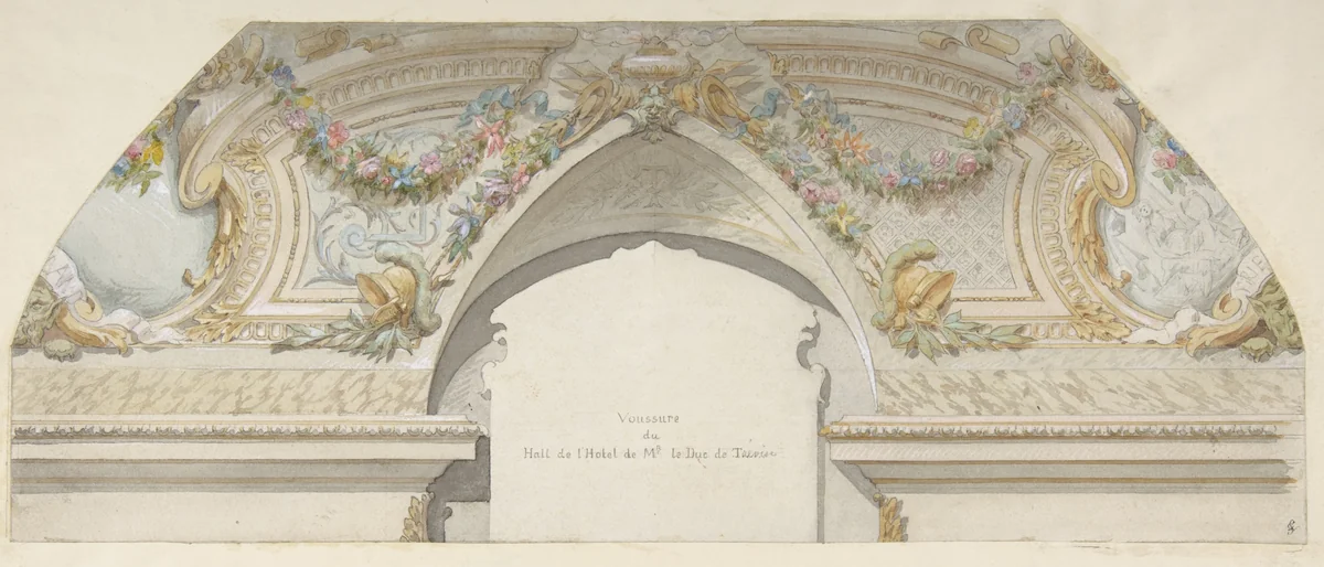 Design for Hôtel de Trevise, Paris by Jules-Edmond-Charles Lachaise, drawing, 1850-1900