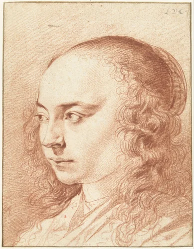 Portret van een onbekende jonge vrouw by Leendert van der Cooghen, drawing, 1654