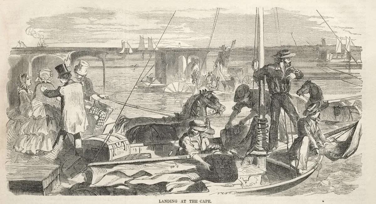 Camp Meeting Sketches: Landing at the Cape by Winslow Homer, print, 1858