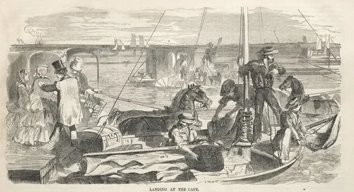 Camp Meeting Sketches: Landing at the Cape by Winslow Homer, print, 1858