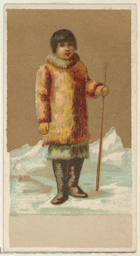 Eskimo, from the Natives in Costume series (N16), Teofani Issue, for Allen & Ginter Cigarettes Brands by Allen & Ginter, print, 1886-1900