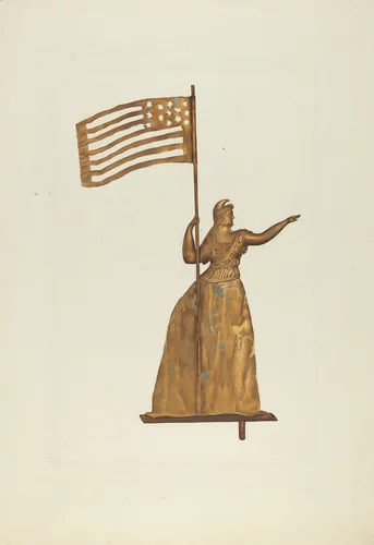 Gilt Weather Vane by Frances Cohen, index of american design, 1935-1942