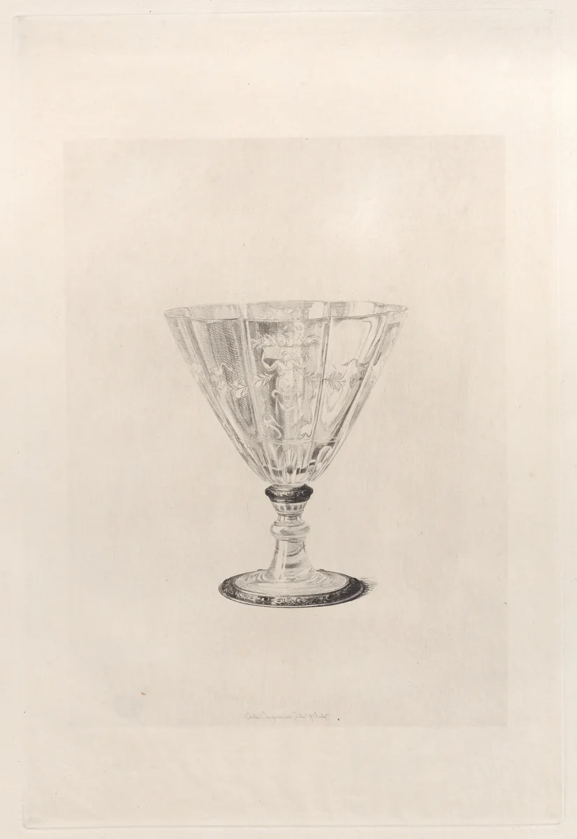 Crystal Drinking Glass by Jules Ferdinand Jacquemart, print, 1868