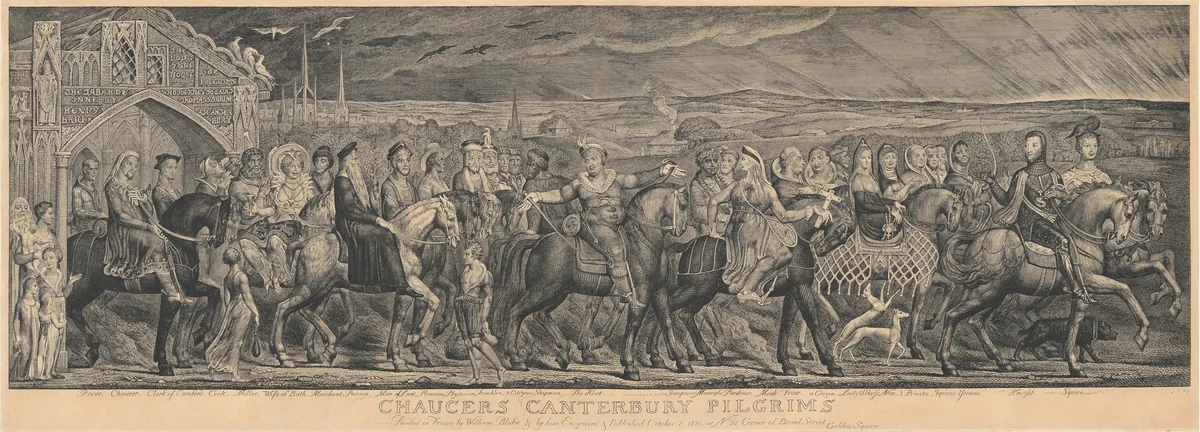 The Canterbury Pilgrims by William Blake, print, 1810