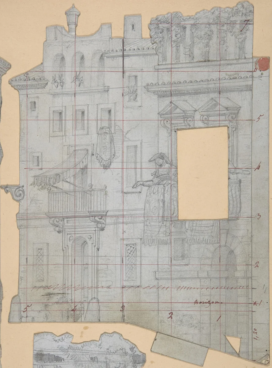 Design for a Stage Set at the Opéra, Paris by Eugène Cicéri, drawing, 1830-1890