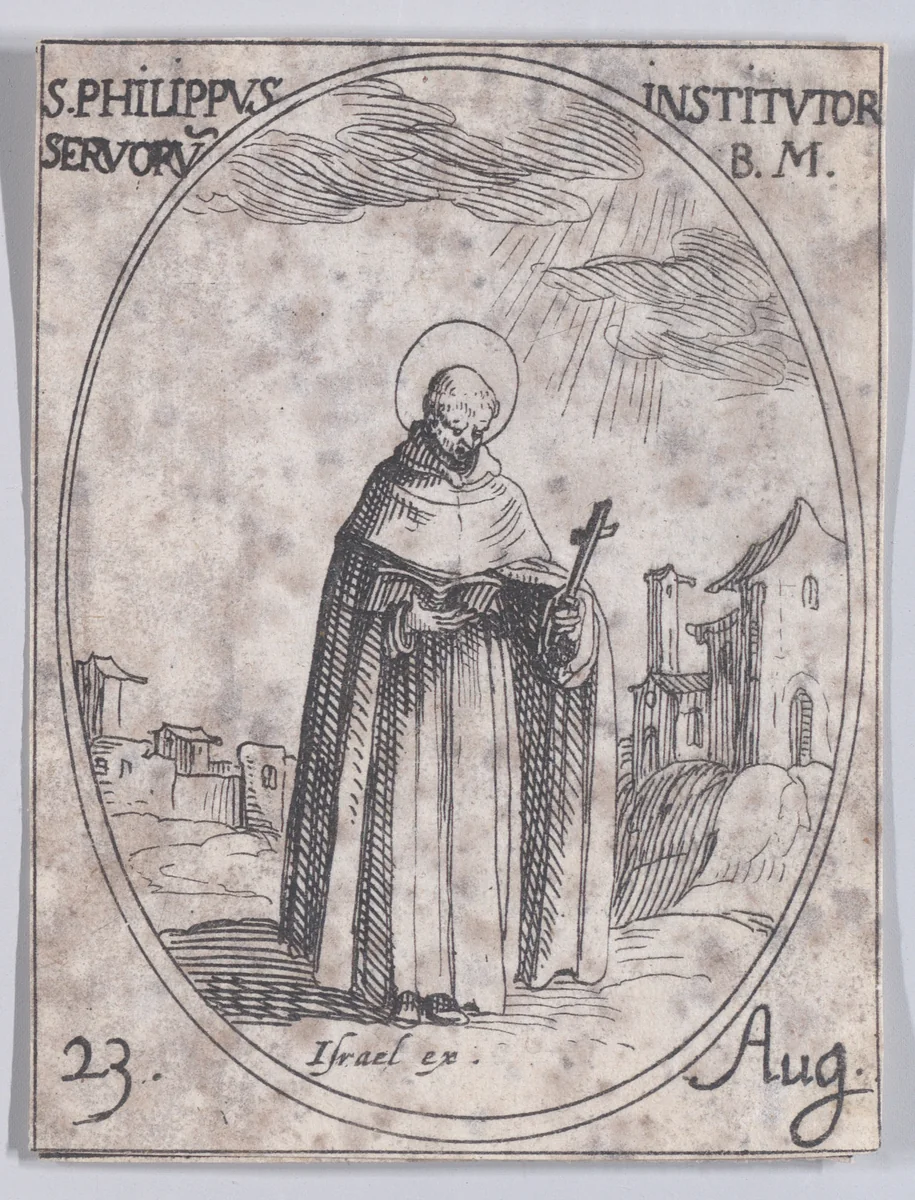S. Philippe, Fondateur de l'Ordre des Servites (St. Philip Benizi, Founder of the Servite Order), August 23rd, from "Les Images De Tous Les Saincts et Saintes de L'Année" (Images of All of the Saints and Religious Events of the Year) by Jacques Callot, print, 1636
