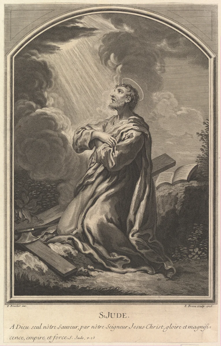 Saint Jude by Etienne Brion, print, 1726