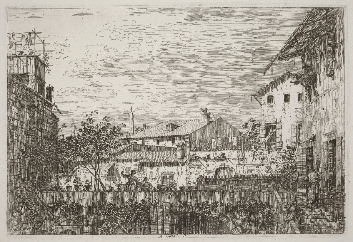 The Terrace [lower right] by Canaletto, print, 1735-1746