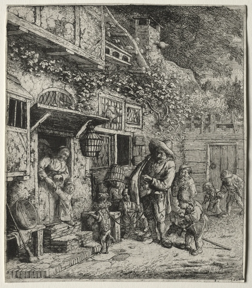 The Dancing Dog by Cornelis Dusart, print, 1680-1690