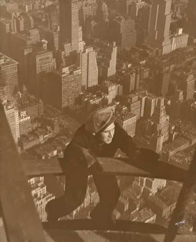 Climbing up the Beams on the Empire State-100 Stories Up by Lewis Wickes Hine, photograph, 1931