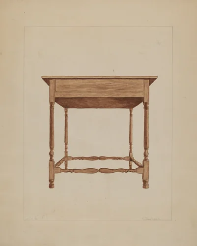 Table by Frederick Jackson, index of american design, 1935-1942