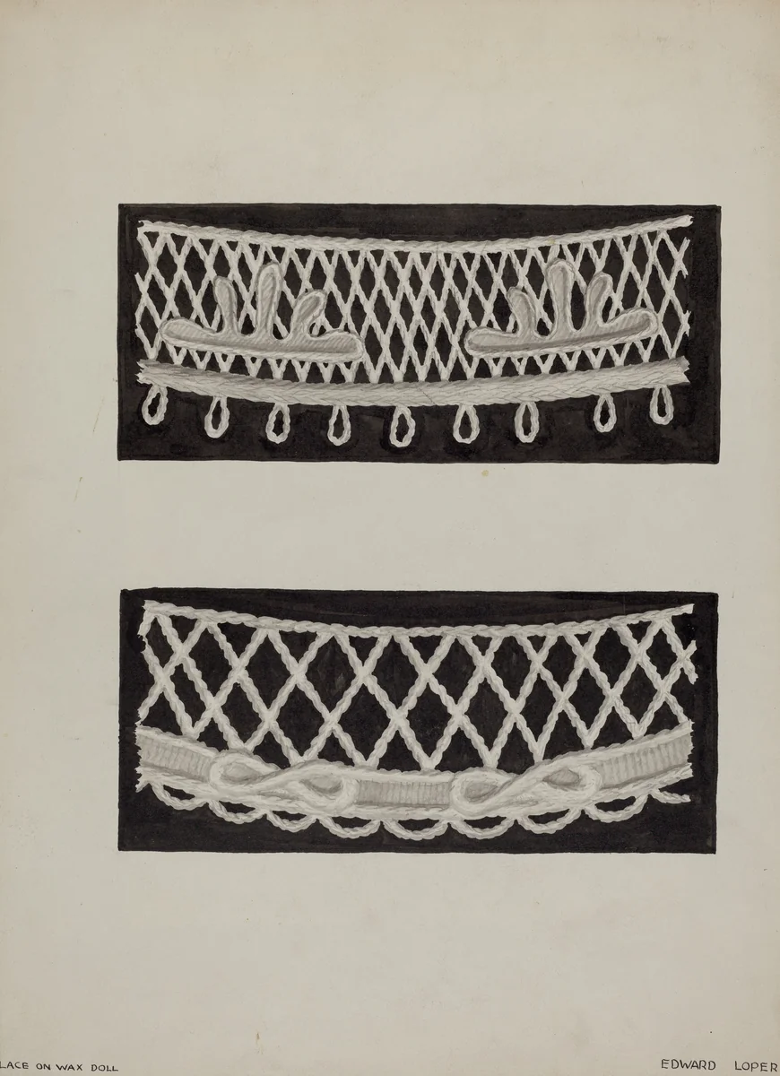 Lace on Wax Doll by Edward L. Loper, index of american design, 1936