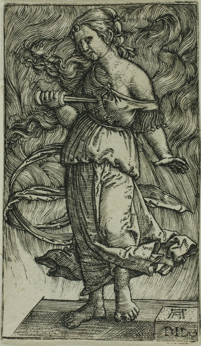 Dido Killing Herself by Albrecht Altdorfer, print, 1515-1535