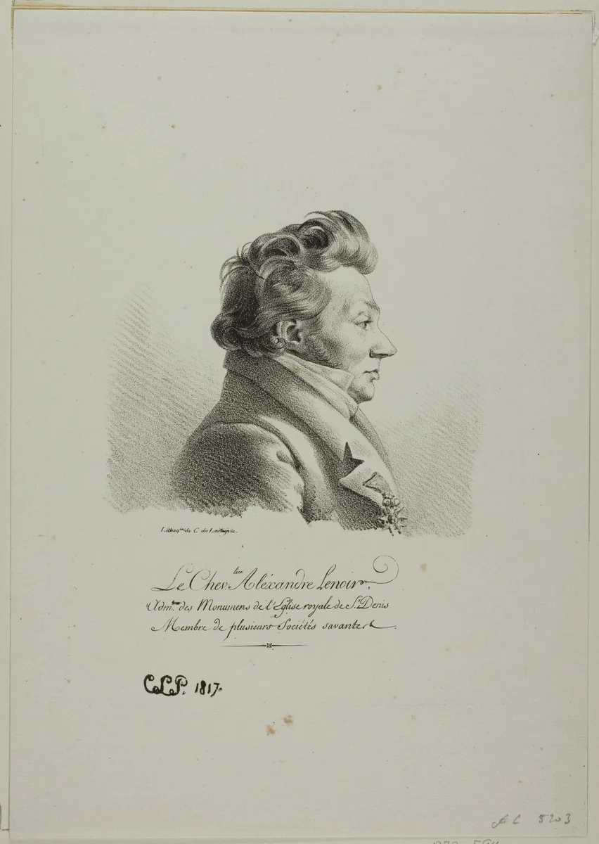Portrait of Chevalier Alexandre Lenoir by Charles Edward Crespi Le Prince, print, 1817