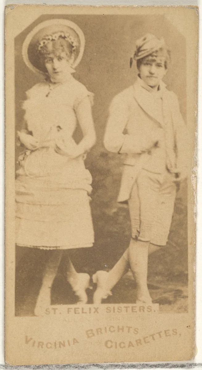 St. Felix Sisters, from the Actors and Actresses series (N45, Type 1) for Virginia Brights Cigarettes by Allen & Ginter, photograph, 1885-1891