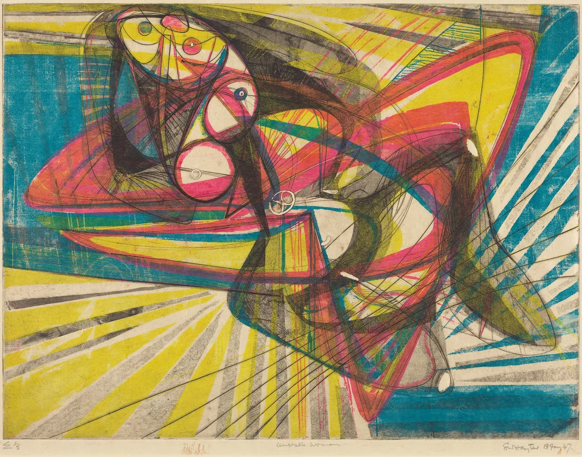 Unstable Woman by Stanley William Hayter, print, 1946-1947
