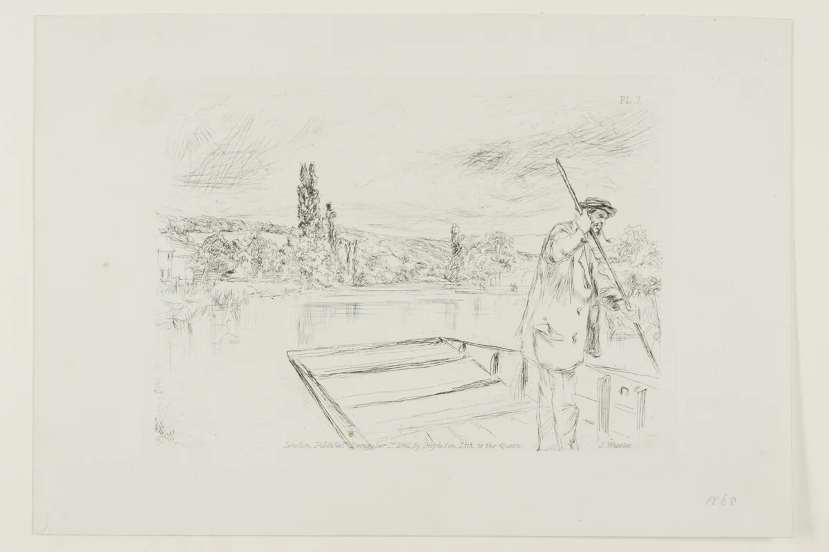 The Punt by James McNeill Whistler, print, 1861