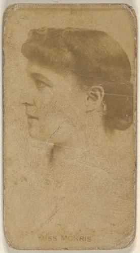 Miss Morris, from the Actors and Actresses series (N45, Type 8) for Virginia Brights Cigarettes by Allen & Ginter, photograph, 1885-1891
