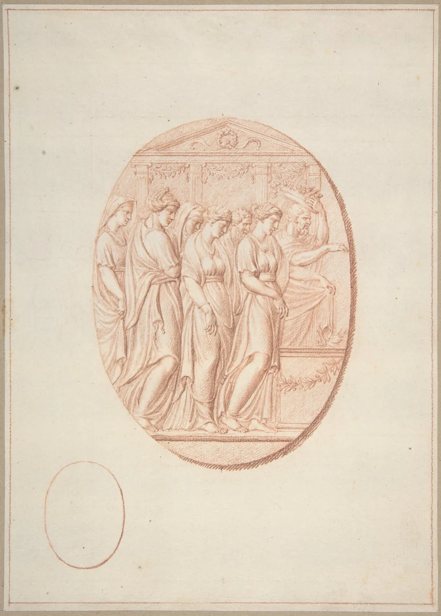 Figures before an Altar by Bernard Picart, drawing, 1685-1733