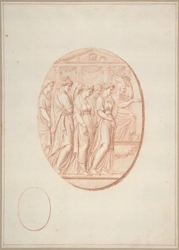 Figures before an Altar by Bernard Picart, drawing, 1685-1733