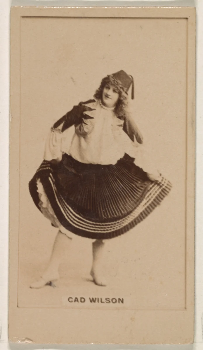 Cad Wilson, from the Actresses series (N245) issued by Kinney Brothers to promote Sweet Caporal Cigarettes by Kinney Brothers Tobacco Company, photograph, 1890