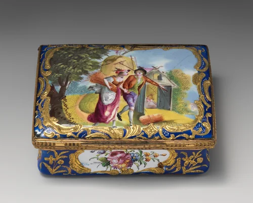 Snuffbox with haymakers by Robert Hancock, other, 1760-1775