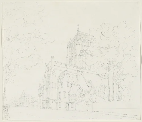 Bristol Cathedral from College Green by Thomas Girtin, drawing, 1797