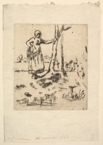 The Goose Girl by Jean-François Millet, print, 1830-1875