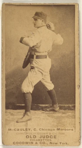McCauley, Catcher, Chicago, from the Old Judge series (N172) for Old Judge Cigarettes by Goodwin & Company, photograph, 1888