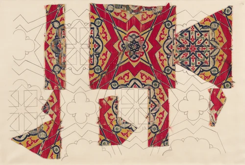 Fragment of Silk Brocade by Unknown, textile, 1300-1599