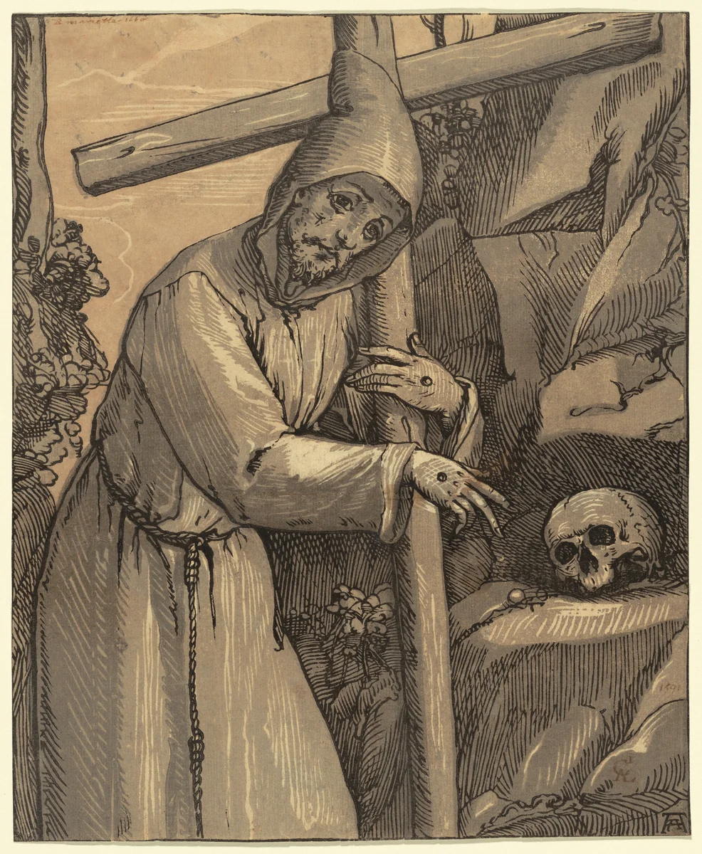 Saint Francis of Assisi by Andrea Andreani; Alessandro Casolani, print, 1591