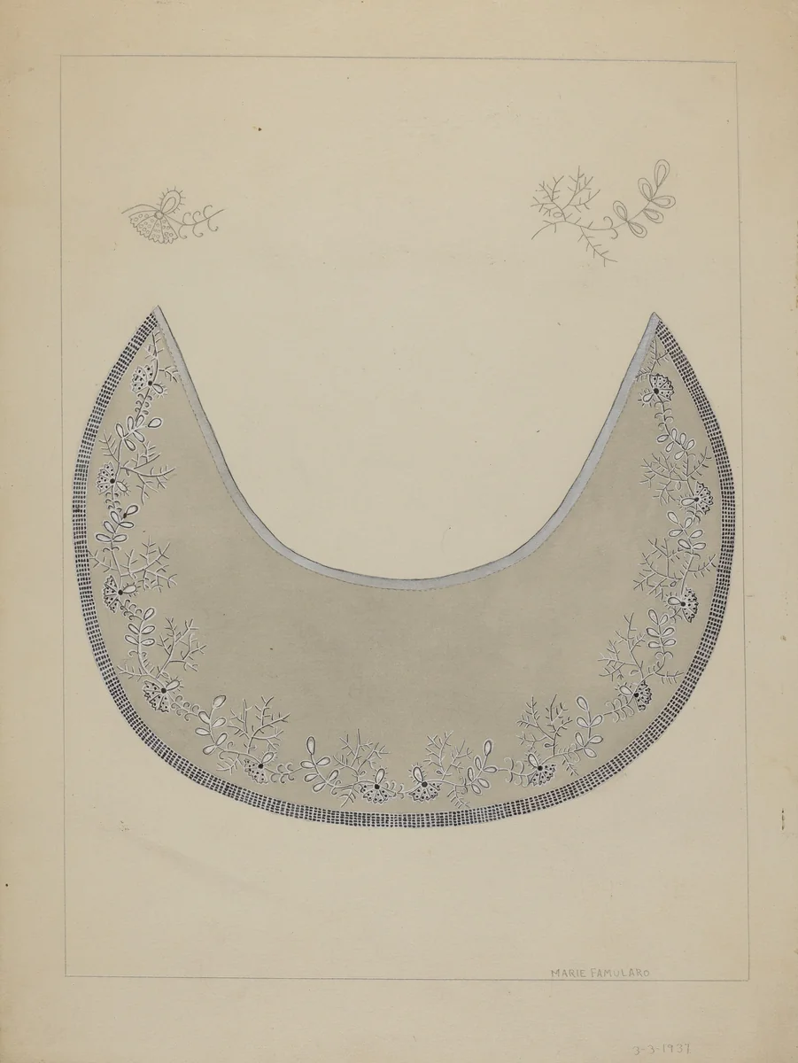 Embroidered Collar by Marie Famularo, index of american design, 1937