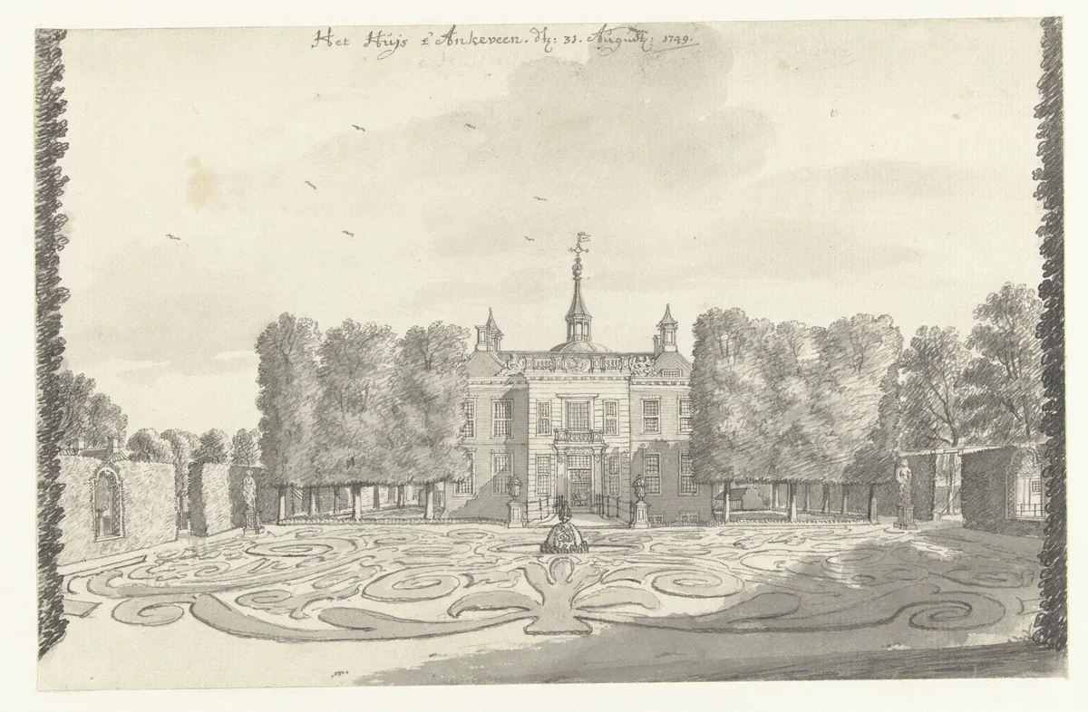 Het Huis te Ankeveen by Jan de Beijer, drawing, 1749