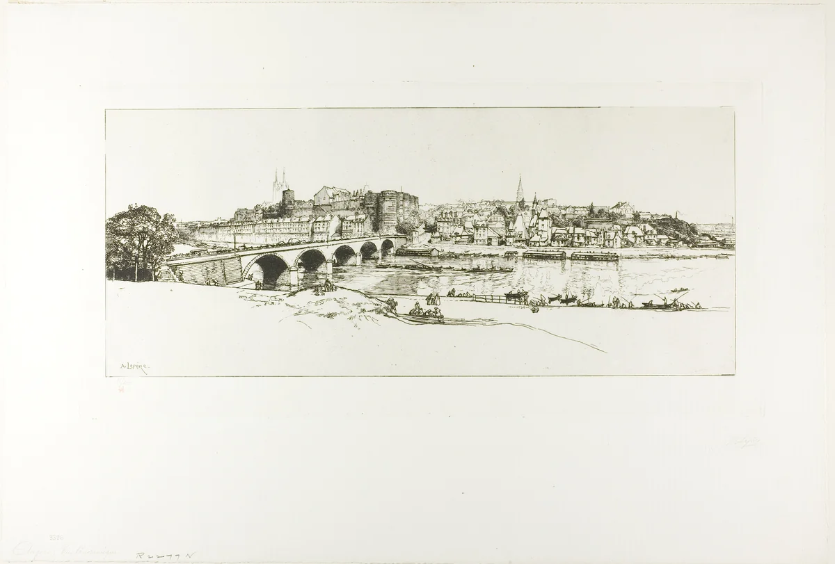 Angers: Panoramic View by Louis Auguste Lepère, print, 1912
