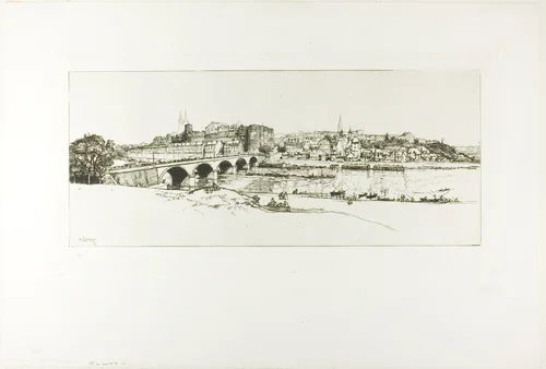 Angers: Panoramic View by Louis Auguste Lepère, print, 1912
