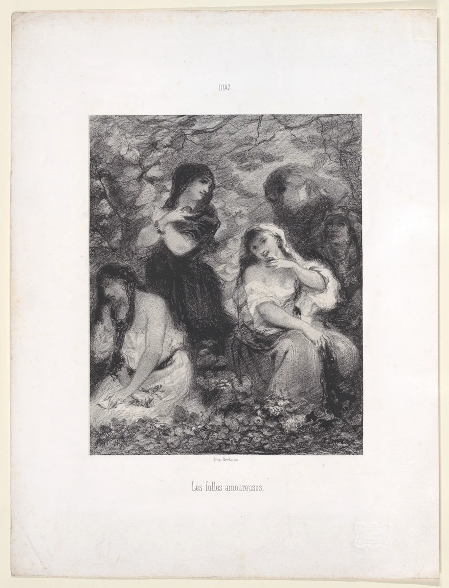 Les Folles Amoureuses by Narcisse Virgile Diaz de la Peña, print, 1830-1876