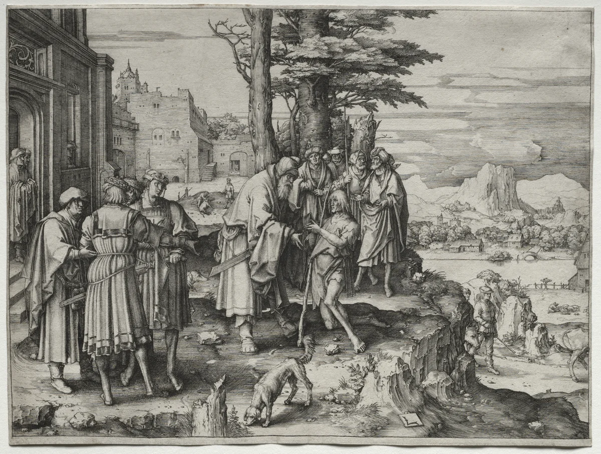 Return of the Prodigal Son by Lucas van Leyden, print, 1505-1515