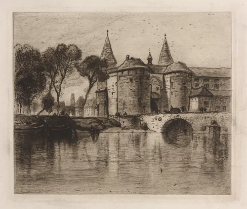 Pont de Grand, Bruges by Samuel Colman, print, 1875-1890