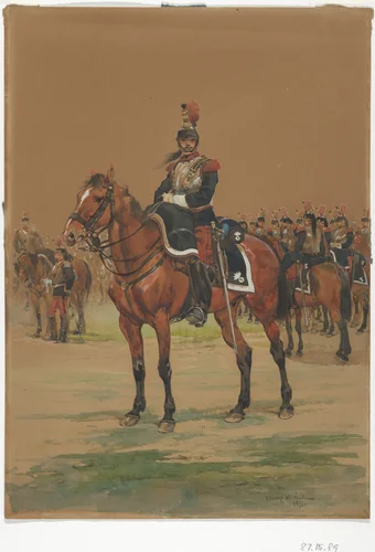 French Cuirassier by Edouard Detaille, drawing, 1872