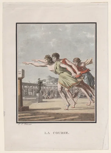 La Course, from "Hero and Leander" by Louis Philibert Debucourt, print, 1801