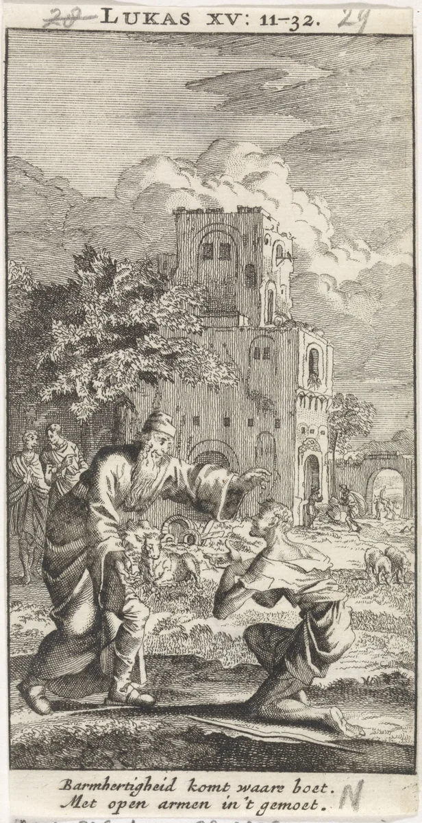 Terugkeer van de verloren zoon by anonymous, print, 1712