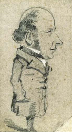 Caricature of Eugène Marcel by Claude Monet, drawing, 1855-1856