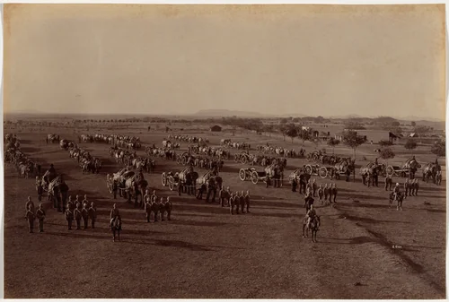 Elephant Battery on Parade by Raja Deen Dayal, photograph, 1886