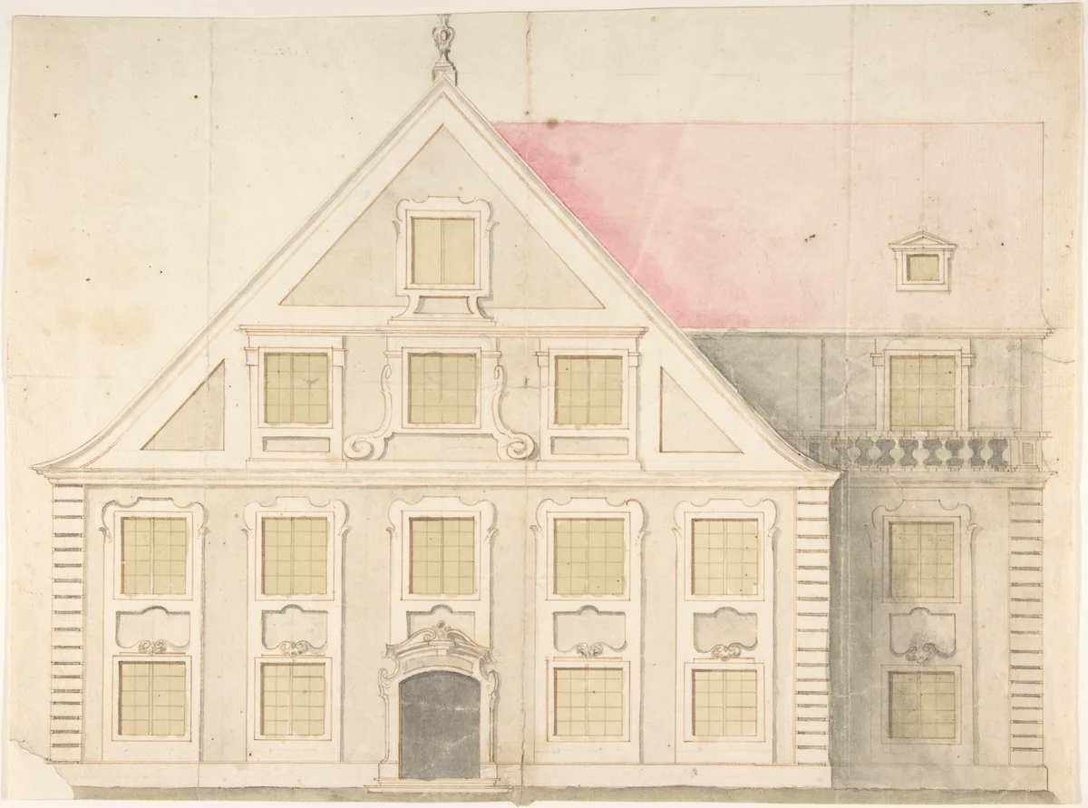 Design for a House Façade by anonymous, drawing, 1700-1800