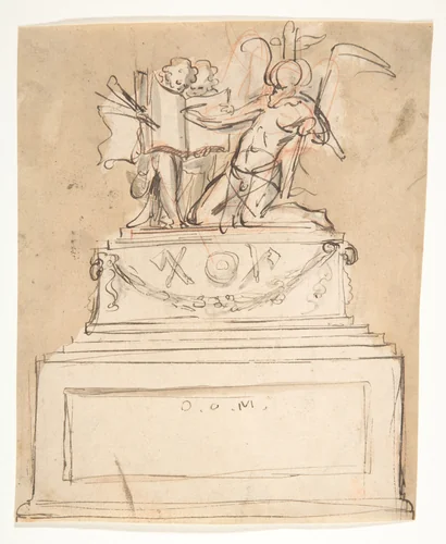 Design for a tomb by Pieter Verbruggen, drawing, 1686-1724