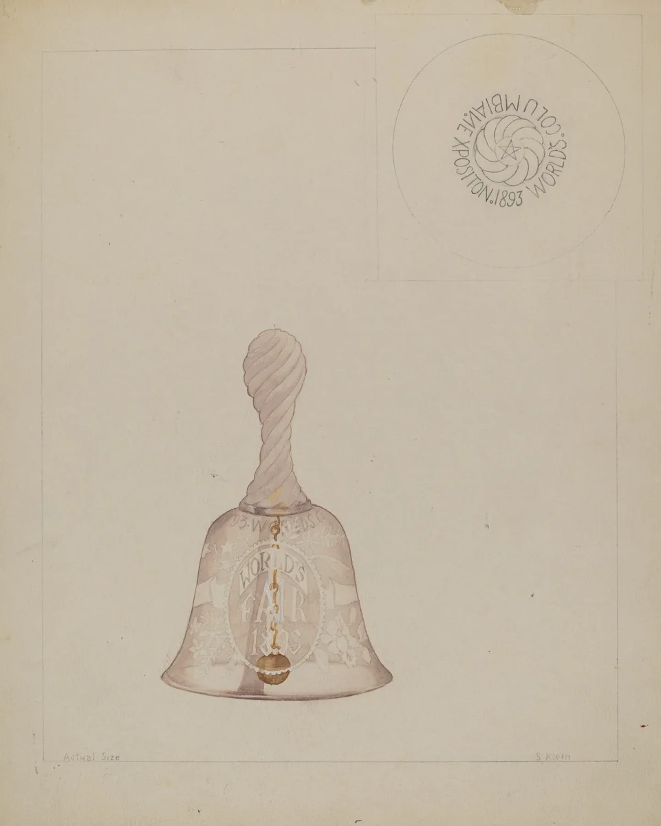 Glass Bell by Samuel O. Klein, index of american design, 1936