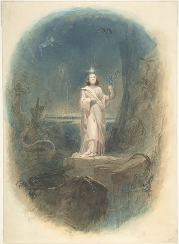 Light and the Shades by Henry George Hine, drawing, 1865-1875