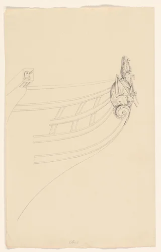Ontwerp voor een boegbeeld voor het fregat Osiris by A.J. Schouten, drawing, 1841