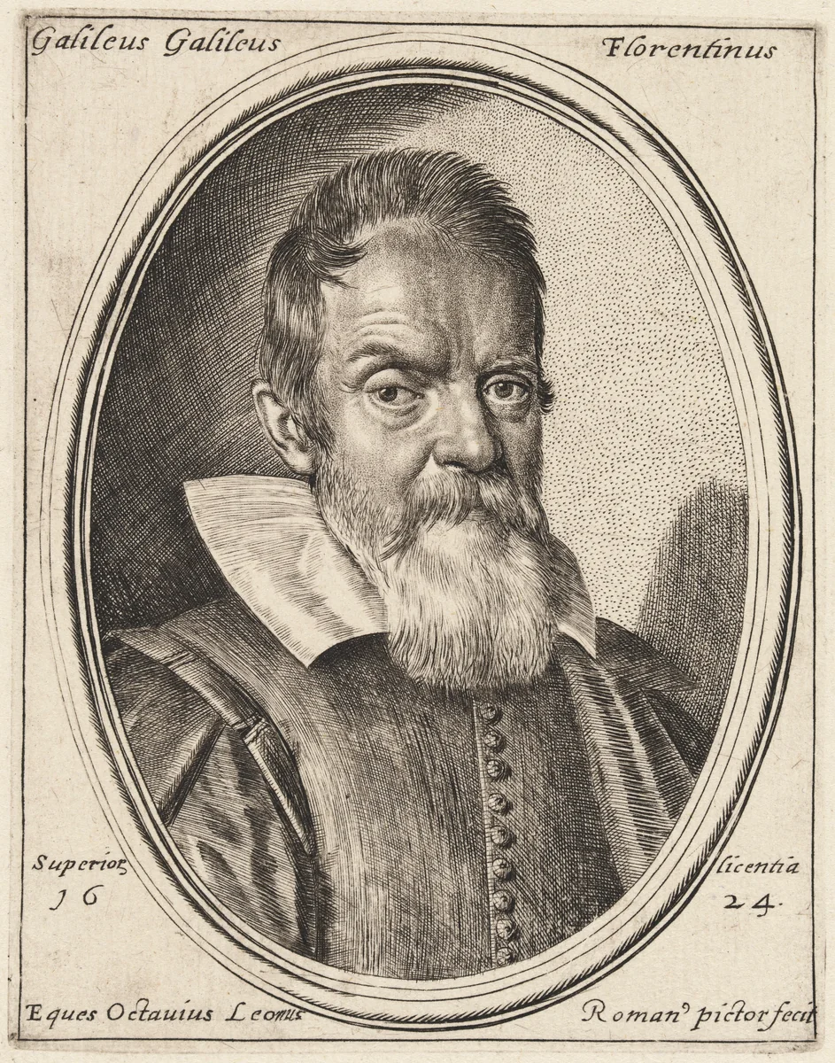 Galileo Galilei by Ottavio Leoni, print, 1624
