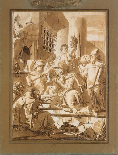 Beheading of Two Male Saints by Giovanni Battista Tiepolo, drawing, 1696-1770